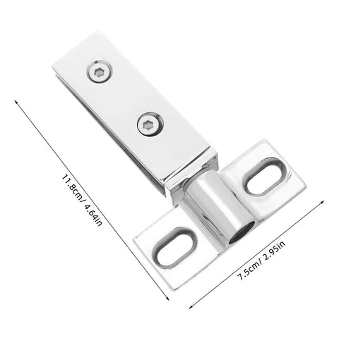 Heavy Duty Stainless Steel Glass Door Pivot Hinge For Shower, Concealed Double-Hole Bath Door Hinge, 304 Stainless, 11.8cm x 7.5cm
