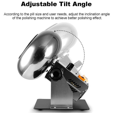 Heavy Duty Chocolate Sugar Coating Machine And Candy Polisher adjustable tilt angle for improved polishing effect.