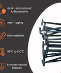 Heavy Duty Universal Nylon Cable Tie Buckles Self Locking Zip Ties Holder For Auto Bumpers Retainers And Fasteners Plastic Rivets Quick Fix Kit 50 Pieces image with product features: anti-corrosive, anti-aging, unbreakable, temperature resistant, and environmentally friendly qualities.