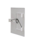 Back view of Spring Fit 14 By 14 Drywall Access Panel With Spring Loaded Clips Conceals Plumbing And Wiring, white polystyrene