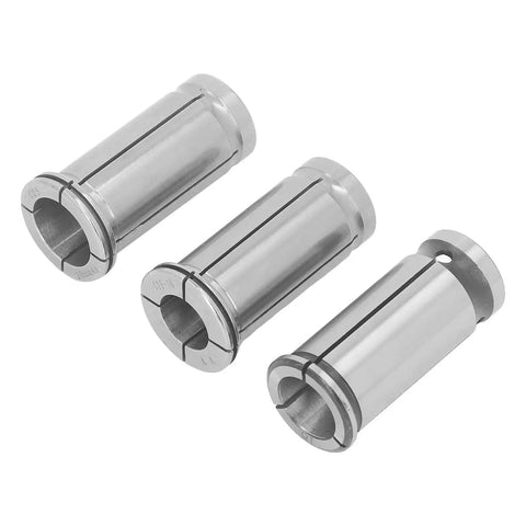 Top Tier Horett C25 Collet Chuck Holder Set With Three Sizes For 16mm 18mm And 20mm Tools High Carbon Steel Build shown from left angle.