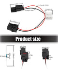 VCM Control Module Wiring Harness Plug Kit With Four Resistors For 3.5L V6 Engines Includes 68 Ohm 82 Ohm 100 Ohm And 120 Ohm Four Button Connector To Link Resistors And Harness Boosts Fuel Efficiency For Honda Accord Pilot Odyssey Black shown with dimensions.
