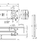 Technical drawing of Heavy Duty 24V AC Modulating Air Damper Actuator Gbb164.1E with dimensions and mounting details.