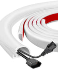 No-Fuss Odorless Silicone Wall Cord Hider With Side Open Cable Covers For Wires On Wall, 10 Ft Self-Adhesive Flexible Cord Hider, roll view