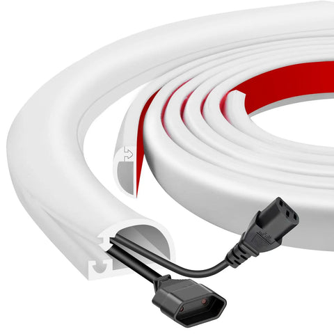No-Fuss Odorless Silicone Wall Cord Hider With Side Open Cable Covers For Wires On Wall, 10 Ft Self-Adhesive Flexible Cord Hider, roll view