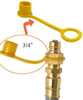Three Quarter Inch Soft PVC Dust Free Yellow Protection Cap For Propane Quick Connect Hose Fittings And Male Fittings 2 Pack Fits Up To 1.02 Inch Diameter