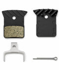 Road Bike Disc Brake Pads Kit With Spring And Pin For Consistent Stopping On Road Rides Resin And Metal Construction With Stainless Steel Support Durable Spares For Daily Rides And Routine Maintenance, resin and metal pads with spring, pin, and stainless backing