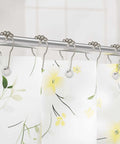 Rustproof Stainless Steel Shower Curtain Hooks Set Of 12 with Polished Nickel Finish on Bathroom Rod