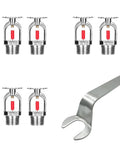 Six Pack Heavy Duty Fire Sprinkler Heads Half Inch Thread Quick Response Pendent Style with spare wrench for home protection.