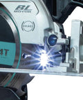 Close-up of 18V Sub-Compact Brushless Cordless 6-1/2 Inch Circular Saw Tool Only showing blade and brake feature.