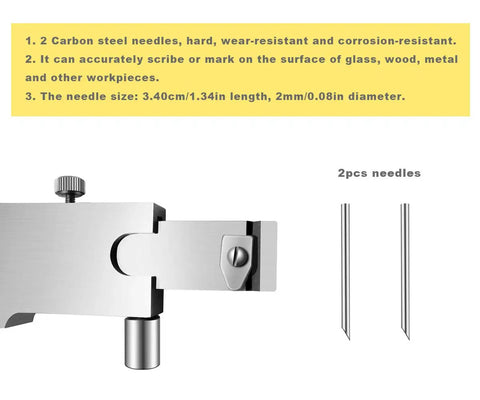 Parallel Crossed Caliper 0-20 Centimeters (0-8 Inches) With Two Carbide Scriber Needles, Stainless Steel Vernier Caliper And Marking Gauge
