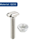 Solid As A Rock M6 T Slot Bolt And Flange Nut Kit For European 30 Series Aluminum Profile, Q235 metal material.