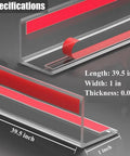 Heavy Duty Self Adhesive Wall Corner Guards 10 Pack Clear Polycarbonate Impact Resistant Edge Protectors Kid Safe Waterproof Trim Molding No Sweat Install Durable Finish For Home Protection 1 Inch Wide specifications showing 39.5 inch length.