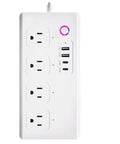 Top Shelf ZigBee Smart Power Strip packing four independently switched outlets and two USB ports, featuring surge protection.