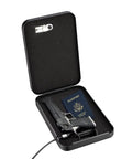 Open Portable Pistol Safe for Travel and Cars Handgun Lock Box with 3 Digit Combination Lock, holding pistol and passport, black