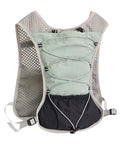 Back view of a green Hydration Vest With Reflective 5L Waterproof Water Backpack, Lightweight Quick-Dry Breathable mesh, adjustable straps.