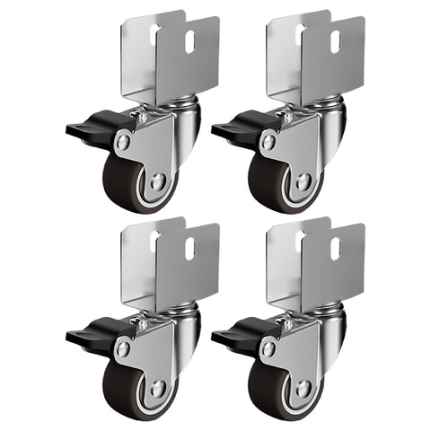 Beefy 4 Pack Heavy Duty Furniture Wheel Castors 1 Inch Swivel Casters With Safe Brake for sofas tables chairs benches, iron rubber build