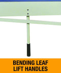 Close-up of bending leaf lift handles on 72-Inch Manual Sheet Metal Brake For 22 Gauge Mild Steel And 20 Gauge Aluminum 6-Foot Capacity