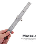 Stainless Steel Ruler With Sliding Positioning Block for Precision Measuring In Engineering And Carpentry Pro Grade Durable