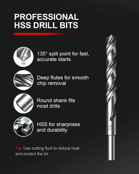 M12x1.75 Thread Repair Kit With 10 Solid 304 Stainless Steel Inserts For Stripped Internal Threads In Engines Cars ATVs UTVs And Motorcycles Fix Busted Threads And Keep Fasteners Tight. HSS drill bit with 135° split point and round shank