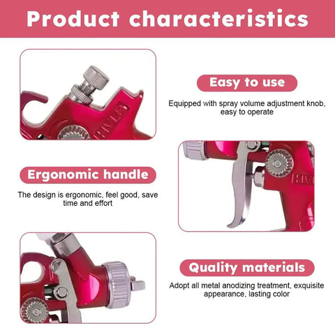 Heavy Duty Air Spray Gun With A Snazzy 600Cc Cup And Precise 1.5Mm Tip ergonomic handle for easy operation and comfort.