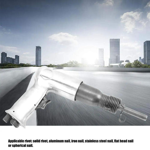 5.5 CFM Riveting Gun Handheld Air Riveter Round Head Pneumatic Tool One Quarter Inch Inlet For Solid Rivets And Aluminum Iron Nails