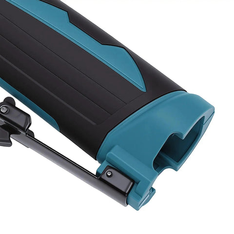 Heavy Duty Cordless Die Grinder For Polishing Sanding And Surface Prep Featuring Dual Rechargeable Lithium Batteries With Swift Us Plug Charger and detail view of handle design.