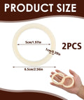2 Pack 54mm Silicone Steam Ring For Espresso Machines, Grouphead Gasket Replacement, shown held in hand and dimensions
