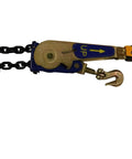 Beefy EZ Binder Ratcheting Chain Tensioner For Five Sixteenths To Three Eighths Inch Chains With High Strength Steel Electro Zinc Plating Extra Long Grip Handle And Swivel Grab Hooks Delivering A 5400 Lbs Working Load Limit