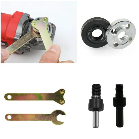 Must Have Ten Pack Drill To Angle Grinder Adapter Kit with Lock Nut Flange Wrench 6mm and 10mm Arbor Mandrels components