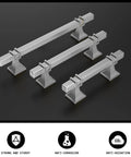 25 Pack Black Cabinet Pulls 3 Inch Kitchen Handles Modern Square Hardware For Dresser And Bathroom Zinc Alloy Durable Finish Easy Install Fits 3 Inch Hole Centers displayed with strong and sturdy labels.