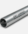 Heavy Duty Galvanized Steel Emt Conduit Pipe 3 Inch Diameter X 4 Ft Length Pre Cut Electrical Metallic Tubing close-up view.