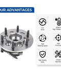 Front Wheel Hub Bearing Assembly For 4WD Rigs And SUVs With ABS Fits Chevy Colorado 2004 To 2008, with feature icons