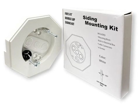Vinyl Siding Lamp Mounting Kit With Built In Electrical Box For 5/8 Inch Outdoor Siding Lap Durable Exterior Lighting Mounting Solution For Lamps Fixtures Receptacles And Decorative Lanterns, white vinyl