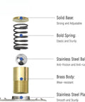 2 Pack Ball Spring Closet Door Catch Replacement For French Doors And Cabinets showing components: spring, ball, brass body, steel plate.