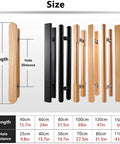 Wooden Push Pull Door Hardware Kit For Indoor Outdoor Gates And Farmhouse Barn Doors Rustic Door Handles 180 Cm Length Includes All Accessories Easy To Install size and dimensions chart.