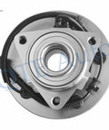 Front view of a Beefed Up Pair Of Front Wheel Hub Bearing Assemblies For 2006 2007 2008 2009 Dodge Ram 1500 With 4 Wheel ABS 5 Stud Wheels 2 Pack Replacement Front Hub Kit