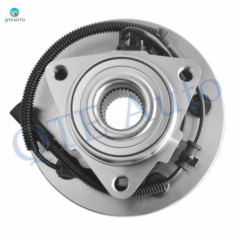 Front view of a Beefed Up Pair Of Front Wheel Hub Bearing Assemblies For 2006 2007 2008 2009 Dodge Ram 1500 With 4 Wheel ABS 5 Stud Wheels 2 Pack Replacement Front Hub Kit