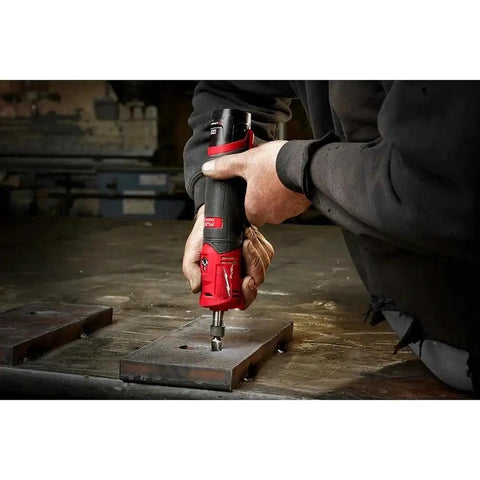 Rugged Brushless Bare Tool Die Grinder With A 1/4 Inch Brass Chuck And Smooth Right Angle Head Delivering Badass Grinding Performance That Crushes Standard Air Tools While Leaving Your Shop Floor Totally Cord Free And Mess Free