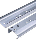 Heavy Duty Built Tough Garage Door Vertical Track Kit With Connecting Plates And Screws 76 Inch Galvanized Steel Rails close-up view