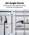 Heavy Duty Container Door Leverage Bar With Non Slip Handle For Shipping Doors Quick Start Lever System Ergonomic Design For Easy Operation Ideal For Loaders Warehouse And Port Workers Durable Black 1 Pack, all-angle force view