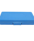 11 Piece Brass Router Template Bushing Guide Set With Heavy Duty Carry Case For Precision Woodworking Jigs storage case in blue.