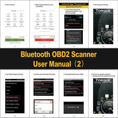 Manual pages for OBD2 Bluetooth Diagnostic Scanner for iPhone and Android Real Time Vehicle Health Check Clear Error Codes OBDII Code Reader Wireless Car Diagnostics Tool Plug And Play Setup for iOS And Android No Brainer Savings