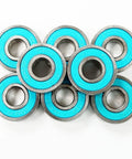 Bones Big Balls Reds skateboard bearings, 8-pack, blue shields with silver inner races