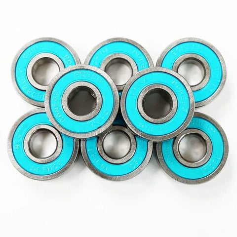 Bones Big Balls Reds skateboard bearings, 8-pack, blue shields with silver inner races