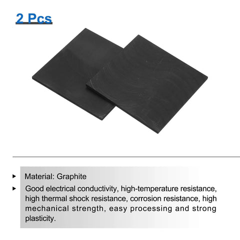 Graphite Block Plate Set For Melting Casting And Electrolysis High Purity Graphite Sheet 100x100x4mm Pack Of 2