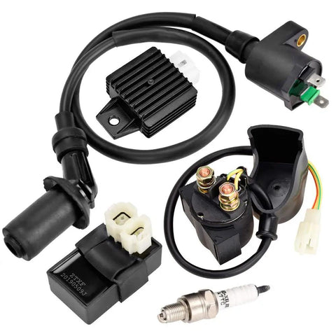 GY6 Ignition Coil Kit With Solenoid Relay And Voltage Regulator For 50cc 125cc 150cc Chinese Scooters Mopeds ATVs Go Karts