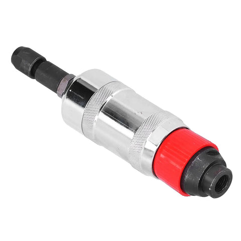 Straight Up Heavy Duty Air Die Grinder With Alloy Steel Housing And Precision Matched Motor Assembly Running Smooth As Butter And Kicking Serious Grinding Power, close-up with red grip.