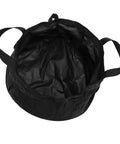 Collapsible Water Bucket For Camping And Travel Foldable Wash Basin with storage bag, black nylon, capacity 8.5L