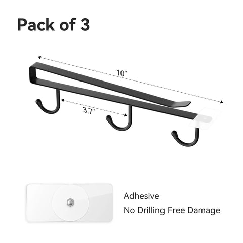 Three Pack Under Shelf Coffee Mug Holders Clip On Cup Hooks No Drilling Easy Install For Flat Shelves Without Lip No Drill